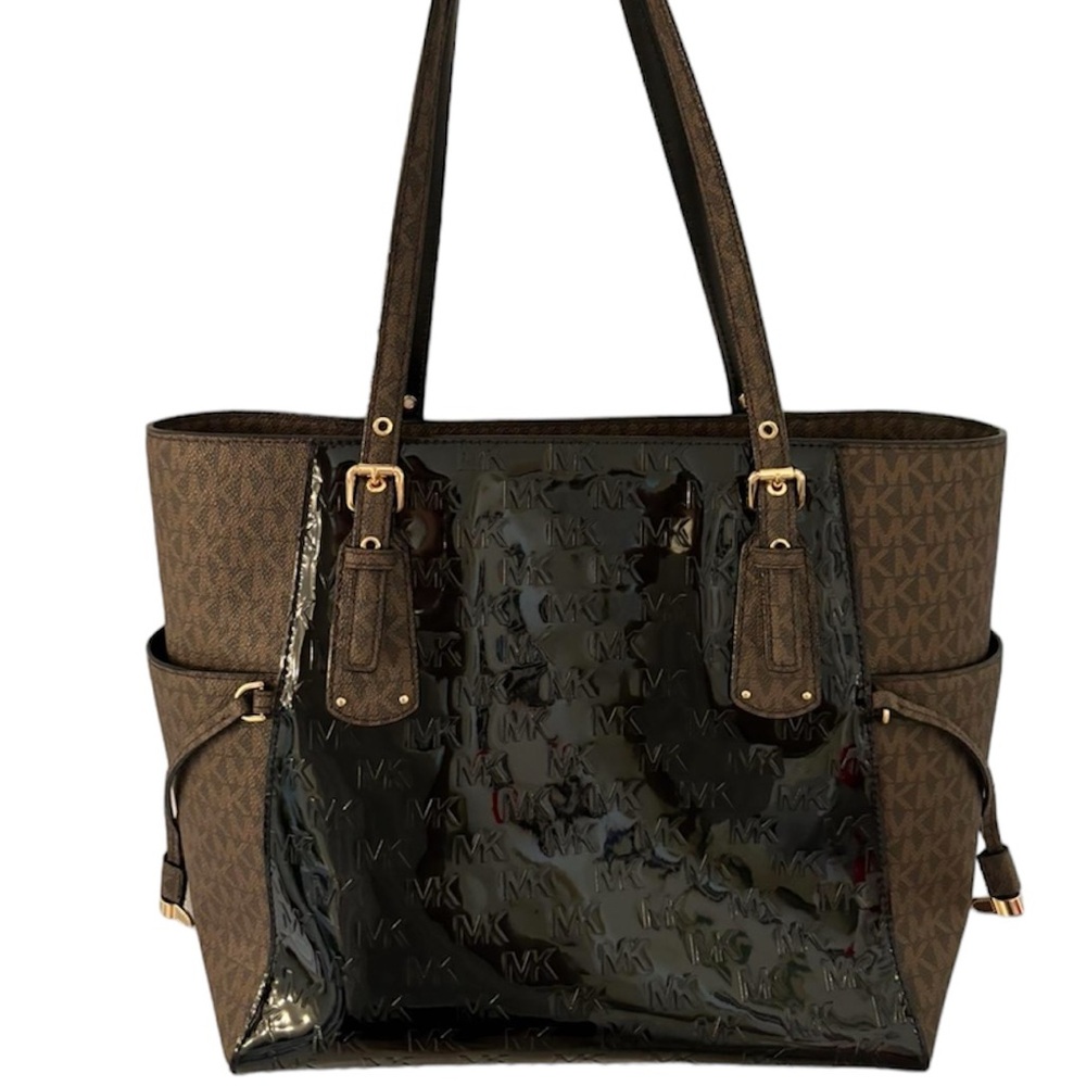 Michael Kors Brown and Black Voyager Tote Bag - Picture 2 of 8